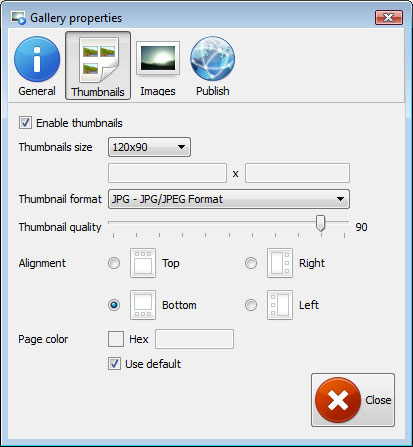 Properties window : Fade Flash For Blogger