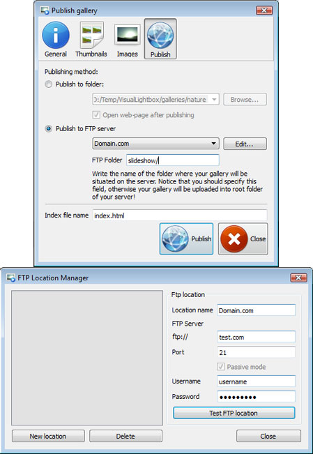 Publish to FTP : Free As3 Flash Templates