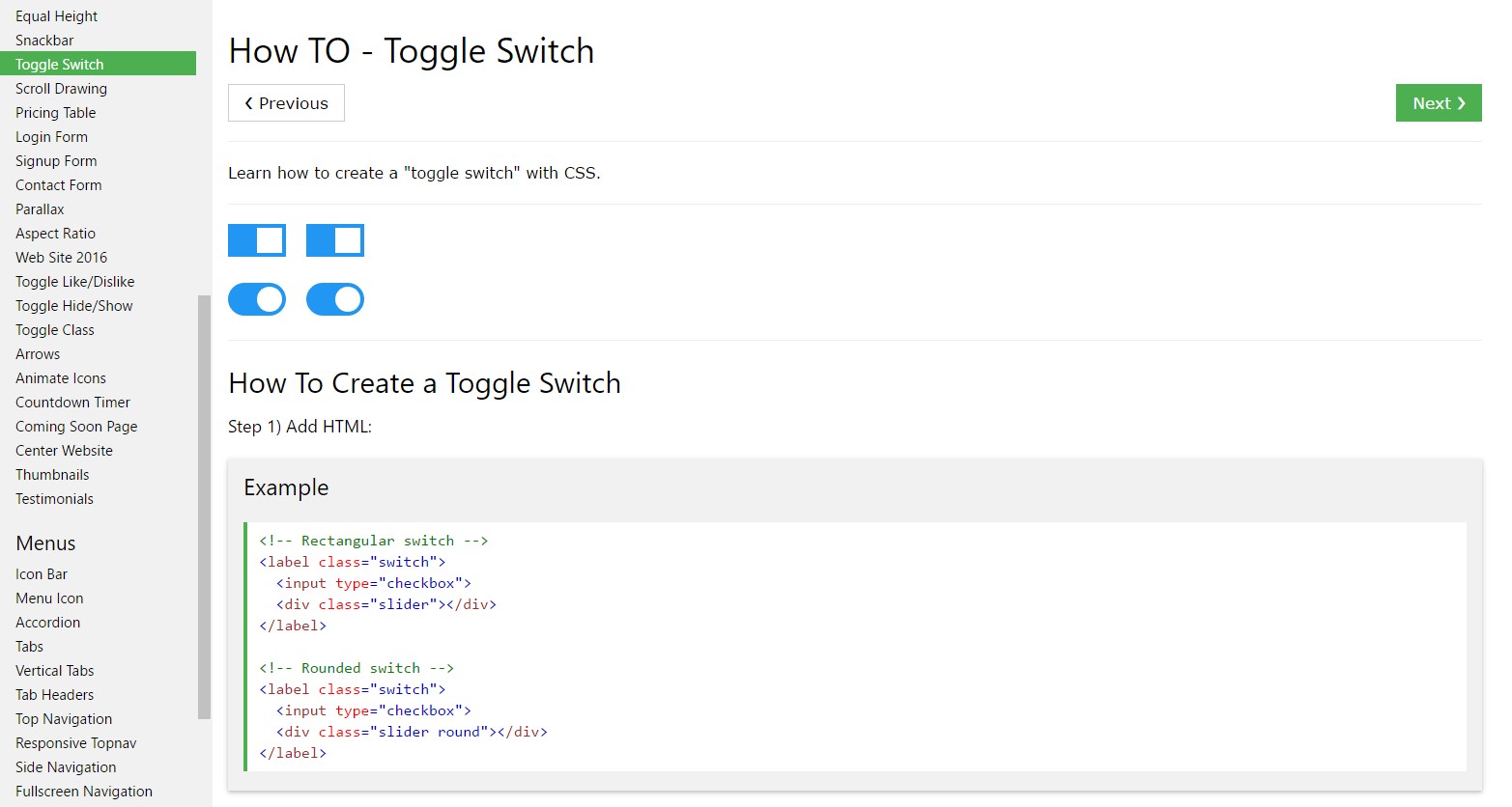  How you can  establish Toggle Switch