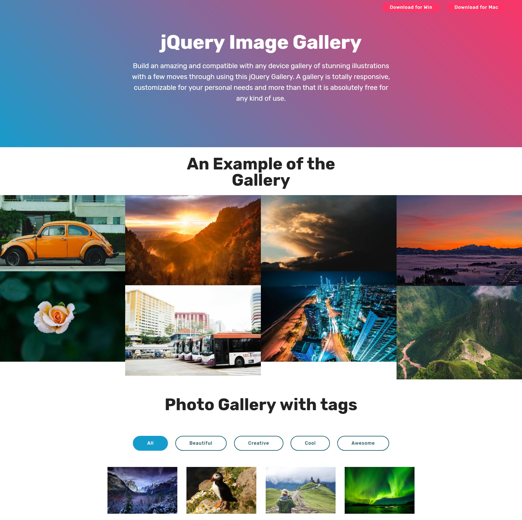 CSS Bootstrap Picture Gallery