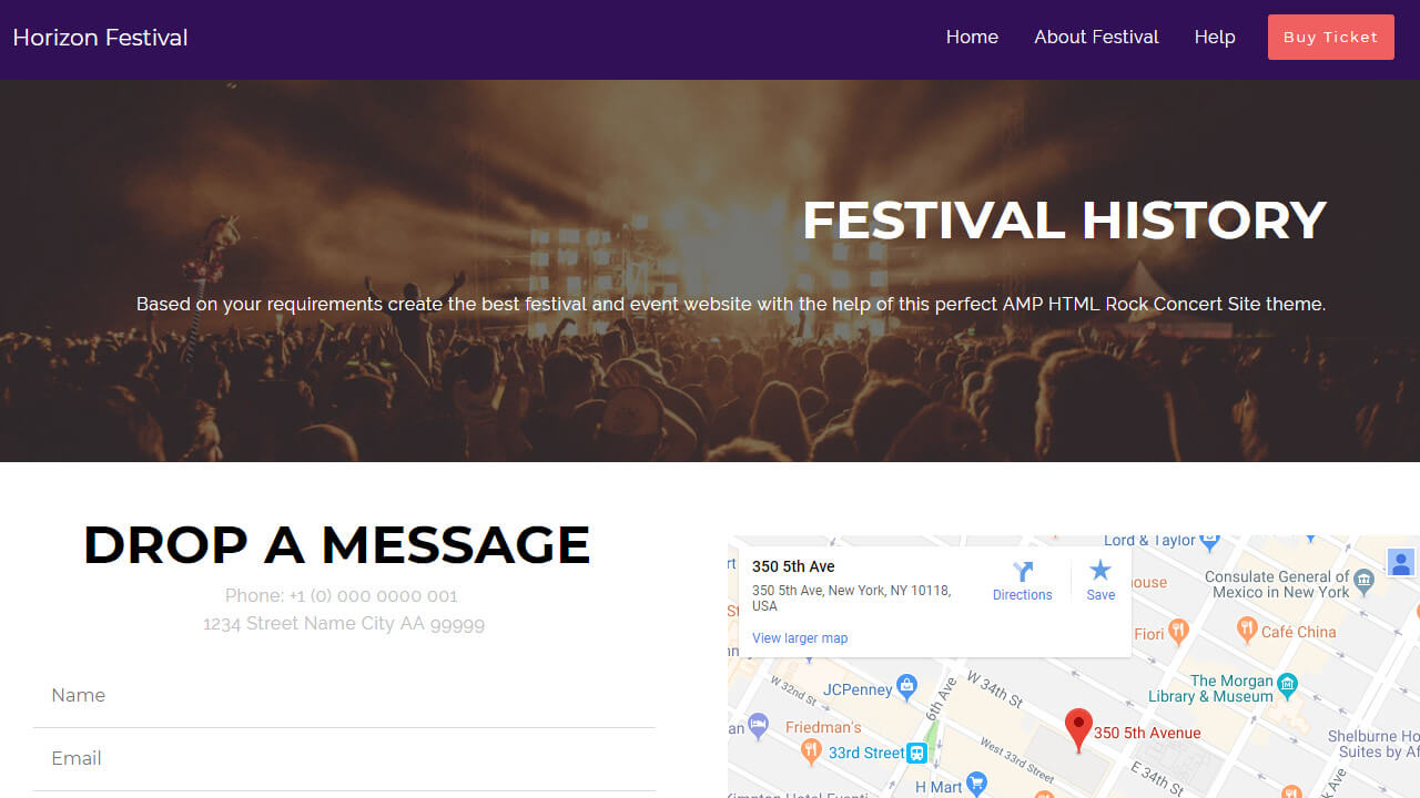 Event AMP HTML Template